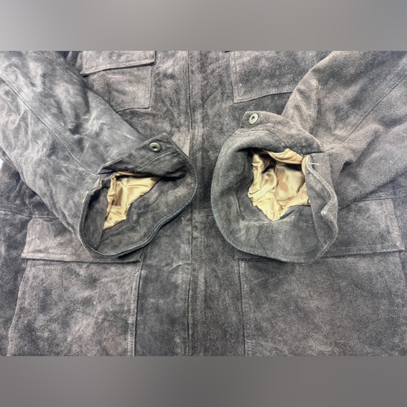 Eddie Bauer + Seattle Suede Edition Jacket Gold Quilt Insulation Washable Zip XL - Picture 14 of 16